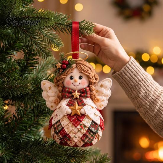 DIY Projects for Winter Festivals Patchwork Ornament Kit Christmas Holiday Decoration, Decorative Fabric Creative Festive Living Space Accents