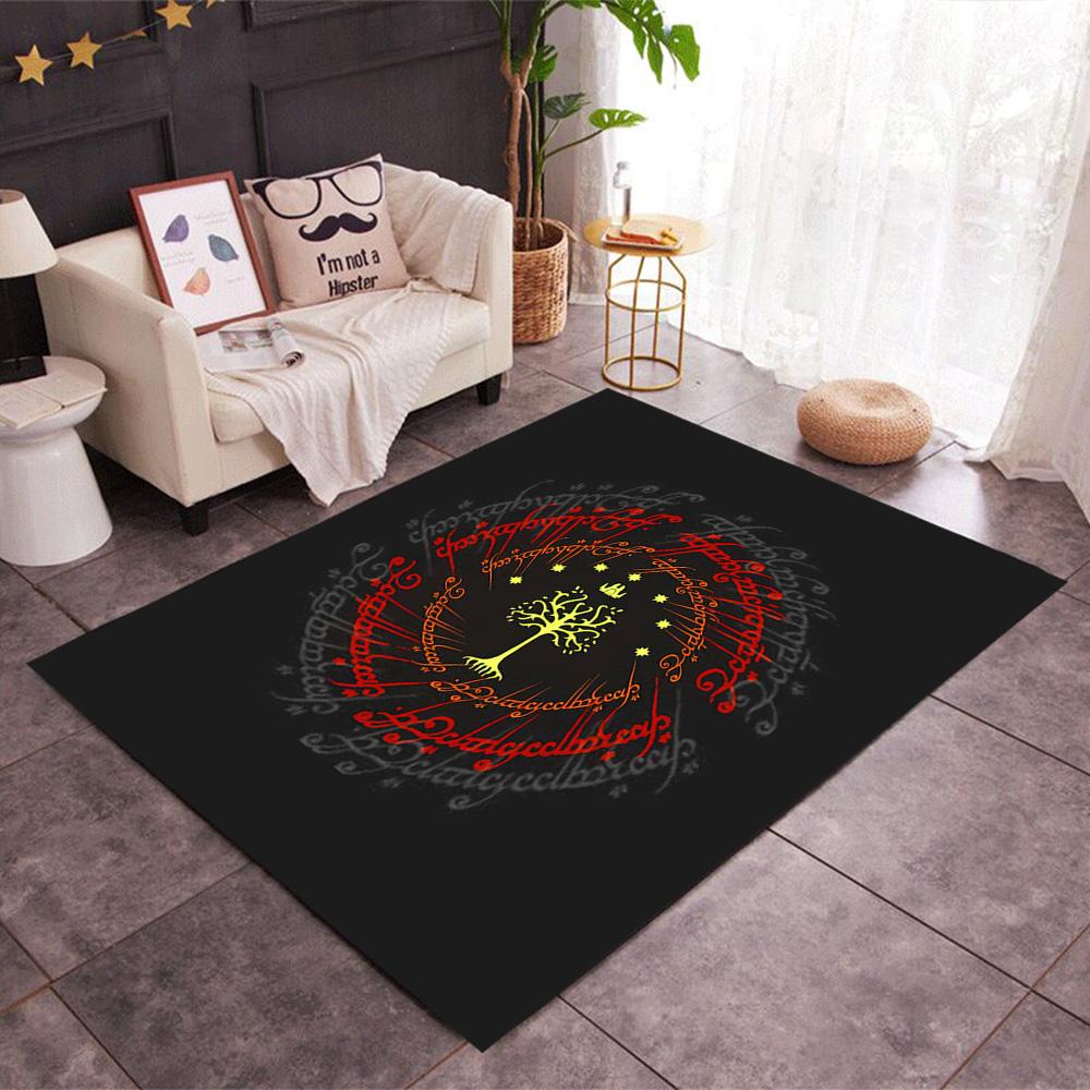 Lord Rings Symbol Carpet Suitable for Outdoor Foyer Living Rooms Entryway Antislip Carpet Anime Office Decor Spiritual Gift