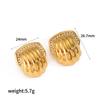 No Brand Geometric Stainless Steel Earrings With Gold Plating For Fashion Women