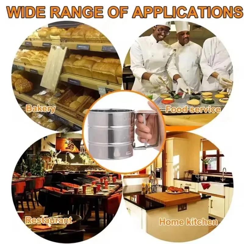 Новые Кондитерские Инструменты для Выпечки Сито-чашка для Просеивания Муки и Пудры Шейкер для Сахарной Пудры из Нержавеющей Стали Сито-чашка Форма для Выпечки Кухонные Гаджеты из нержавеющей стали