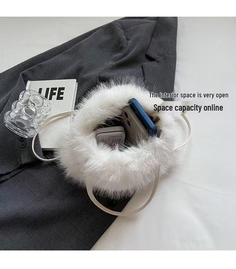 Жемчужная пушистая сумка - 2025 трендовая весенне-летняя женская сумка через плечо