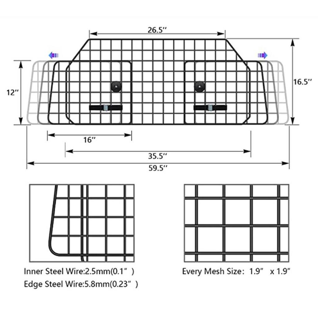 Dog Car Barrier Pet Supplies Easy To Install Vehicle Gate Travel Accessories Trunk Mesh Net Screen Barrier Pet Divider Gate