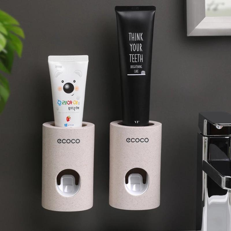 Автоматический дозатор зубной пасты, пыленепроницаемый держатель для зубных щеток, настенное крепление, подставка, аксессуары для ванной комнаты, набор соковыжималок для зубной пасты
