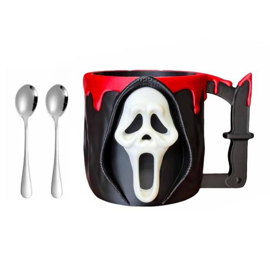 Держатель для пинты мороженого Держатель для ложки ужасов Многоразовые контейнеры для мороженого Держатель для пивной банки Подарки для фильмов ужасов