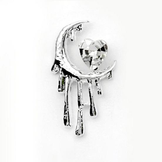 10 шт., стразы для дизайна ногтей, украшение 3D, сердце, луна, крест, летучая мышь, искусственный кристалл на металлических подвесках, креативные ювелирные украшения, аксессуары для чехла для телефона