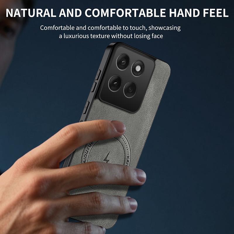 Магнитный чехол с текстурой кожи для беспроводной зарядки для Motorola Edge 60 Pro Edge60Pro 5G, ударопрочный чехол для телефона
