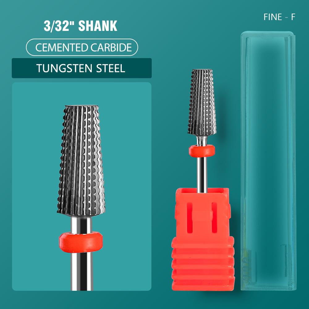 5 In 1 Carbide Tungsten Nail Bit Dual Rotation Volcano/Tornado Milling Cutters Fast Remove Acrylic Hard Gel ManucureTools