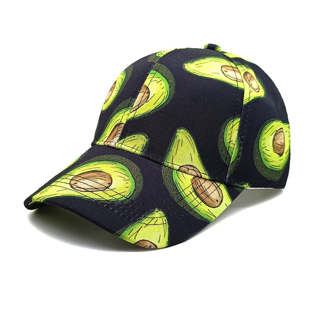 Spring/Summer Fashion Fruit Print Baseball Hat Soft Top Banana Duck Tongue Hat Unisex Pop Avocado Sunshade Duck Cap