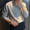 Men's Knitted Luxury Button Cardigan Sweatercoat Casual Long Sleeve O Neck Solid Color Vintage Korean Autumn Clothing
