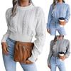 Women's Fashion Casual Fall Winter Turtleneck Cable Knit Crop Sweater Top