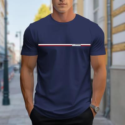 Новая летняя мужская модная футболка с простым принтом, мужская футболка, топ