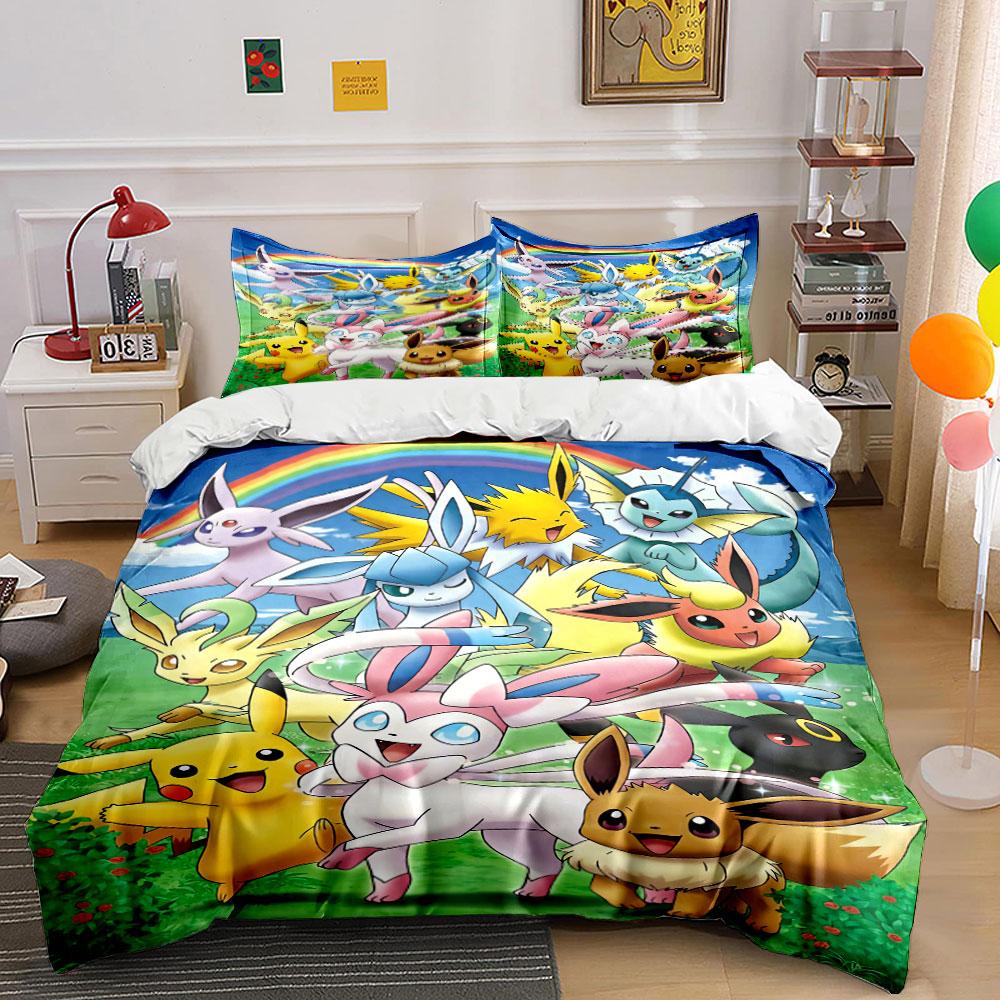 "Vibrant creatures under rainbows" Bedding sets Duvet covers Pillowcases(1* Duvet Cover 2* Pillowcases without duvet insert)
