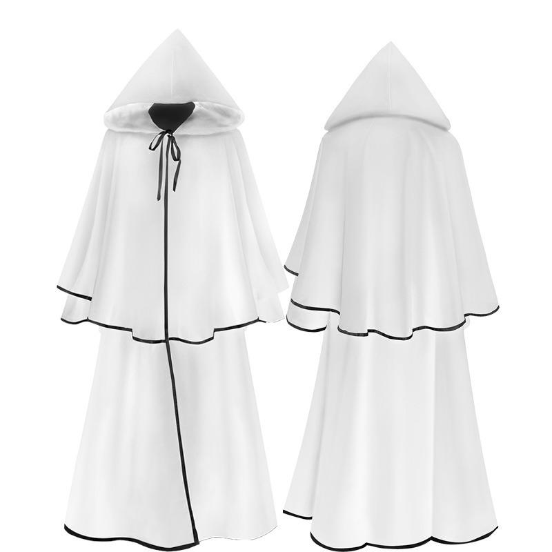 Halloween Adult Men's Medieval Retro Grim Reaper Cape Robe Wizard Cape Costume
