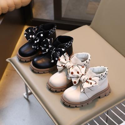 Осенние и зимние детские сапоги-мартинсы с бантом детские сапоги в стиле преппи