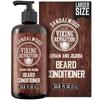 Viking Revolution Beard Wash Conditioner Set with Argan & Jojoba Oil - Enhanced Natural Sandalwood Fragrance Shampoo 17oz