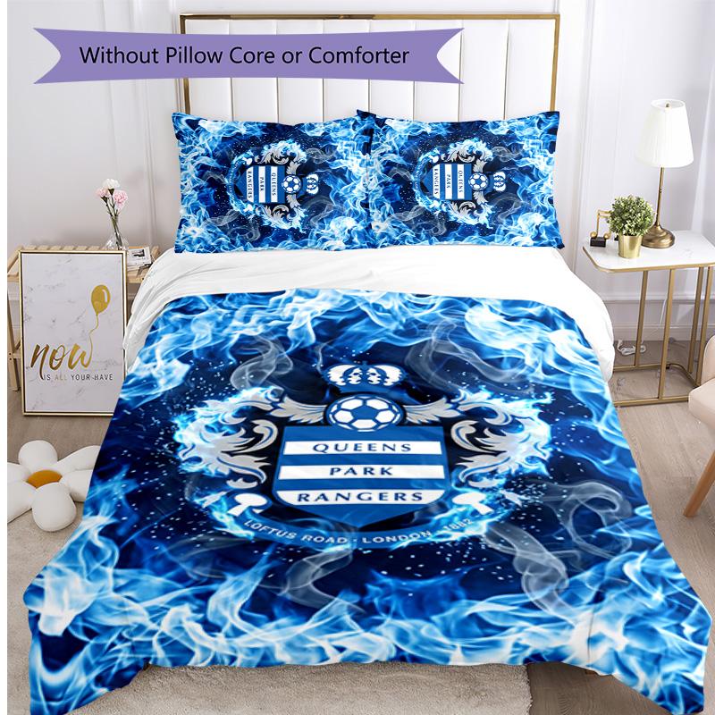 Queens Park Rangers Football Printed 3 Pieces Bedding Set, Comfortable Skin Friendly Bedroom Duvet Cover Set