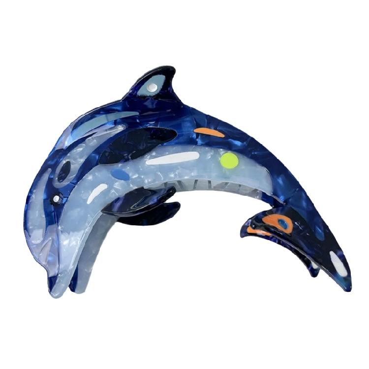 Пляжная заколка-коготь для волос в виде кита, зажим для хвоста, заколки-принцессы, украшение для волос