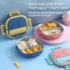 New Stainless Steel Lunch Box Vacuum Thermal Portable Hermetic Children Student Thermos Bento Box Leakproof Microwavable School