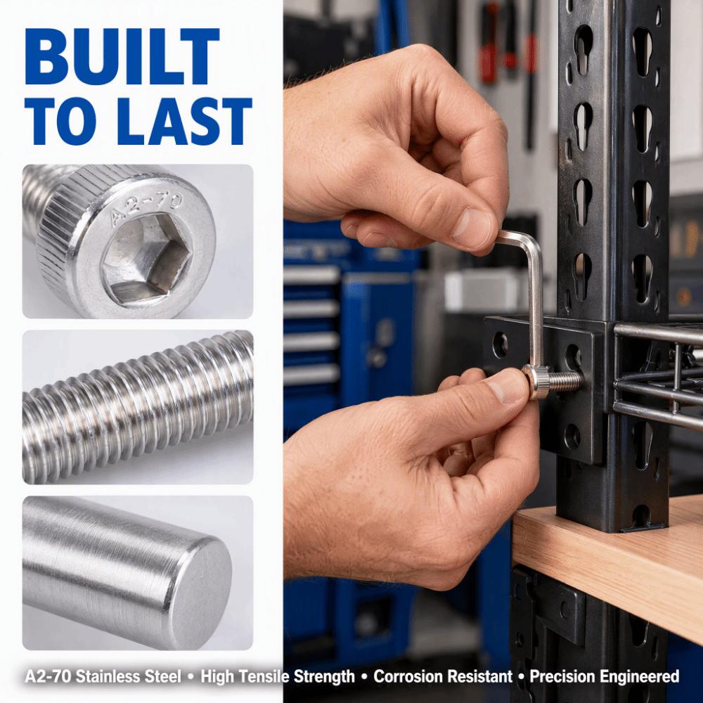 4PCS Bright Finish Socket Cap Screw Stainless Steel Allen Head Bolt Hex Bolt For Construction