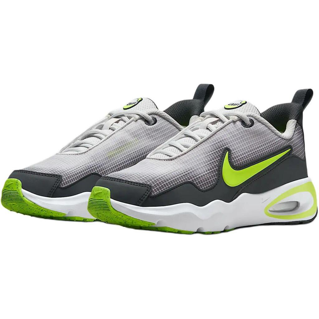 Nike Leather Cushioning Breathable Low top Kids Lifestyle Shoes Gray Yellow FN4446-001
