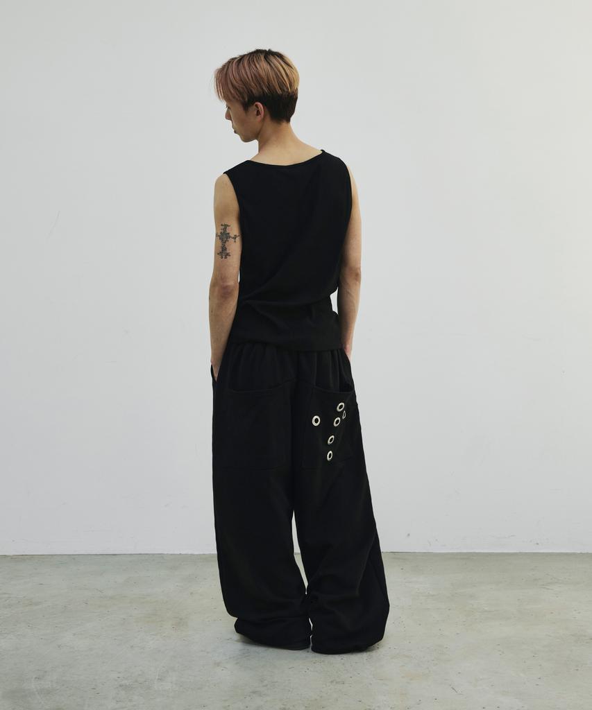SCALLYWAG Summer Mega Wide Eyelet Training Pants [Black]