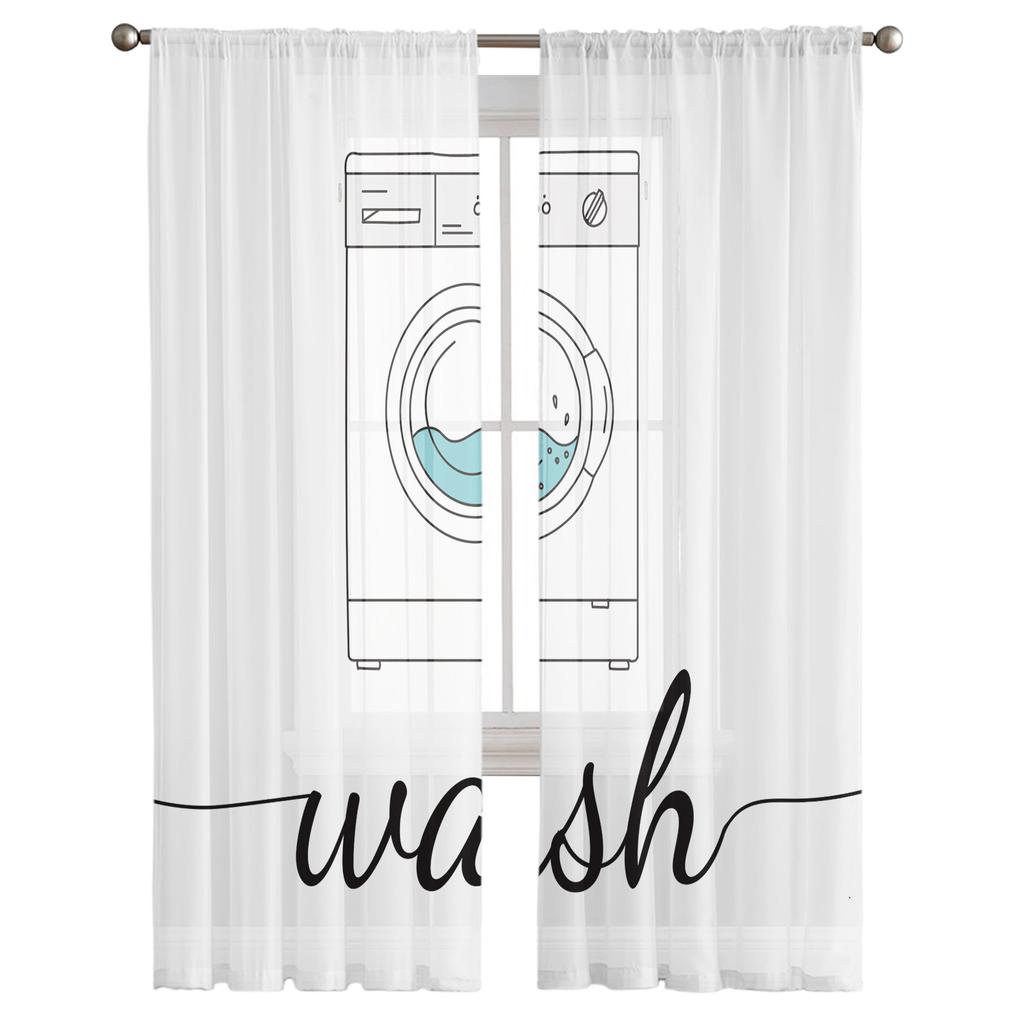 Современная занавеска для стиральной машины для гостиной, прозрачные тюлевые занавески, оконная вуаль для спальни, аксессуары, декор