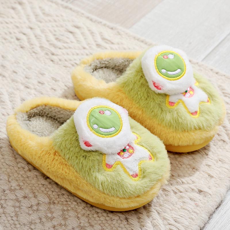 Зимние детские хлопковые тапочки для дома, теплые и нескользящие, милые мультяшные, мужские и женские хлопковые туфли удобные