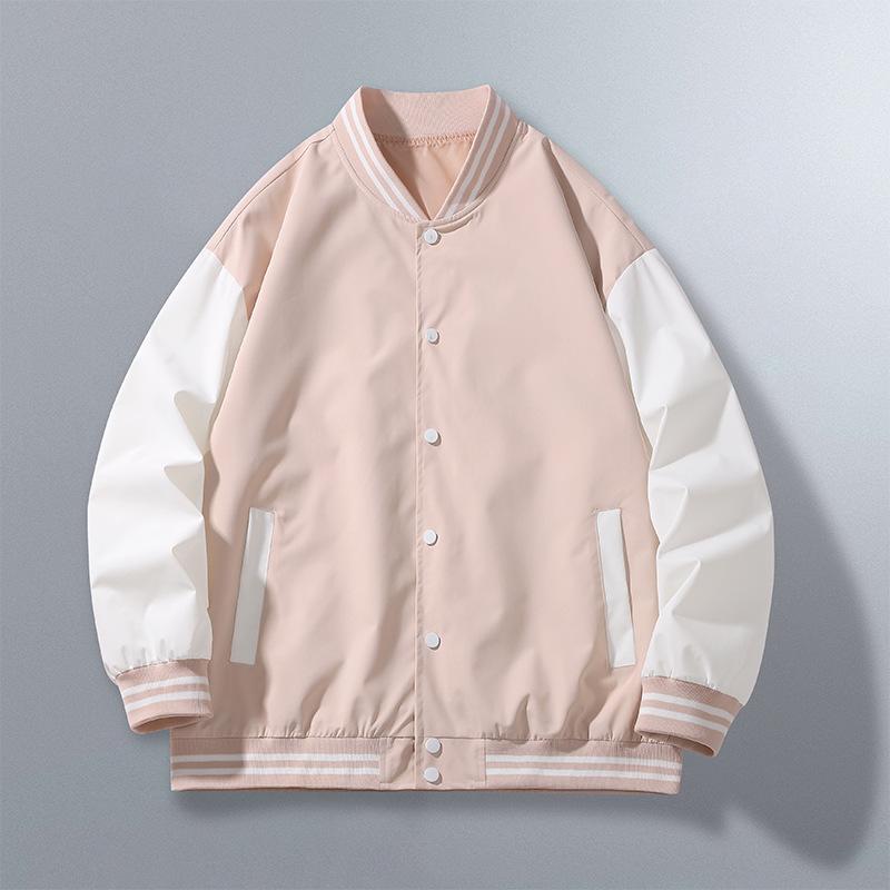 Весенне-осенняя куртка, бейсбольная форма, однотонная студенческая куртка в гонконгском стиле, мужская и женская куртка свободного покроя