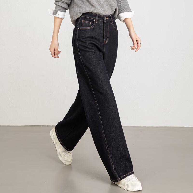 Женские зимние джинсы VanZhen с флисовой подкладкой, высокой талией и широкими штанинами