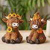 Реалистичные ornaments в форме животных, Статуэтка Highland Cow для сада, Милая фигурка из смолы для улицы и помещений, Осенняя тематика, Декор для витрины, стола, письменного стола, Подарок