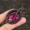 Рубин Натуральный Драгоценный Камень Ручная Работа Медная Проволока Оплетка Ювелирный Подвеска 2.28" u8C49