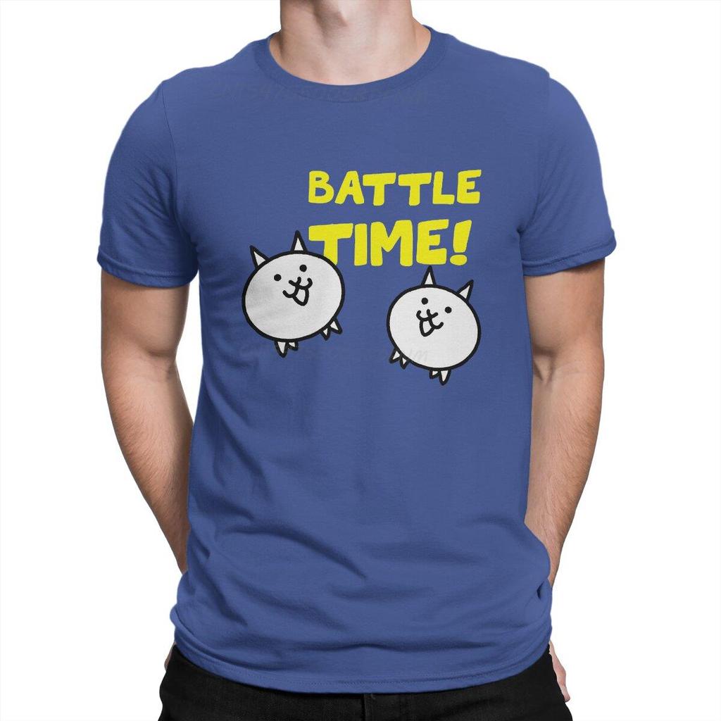 Модная футболка унисекс The Battle Cats Кошачья игра Винтажная хлопковая летняя одежда Унисекс футболки Футболки Ретро графика Одежда унисекс