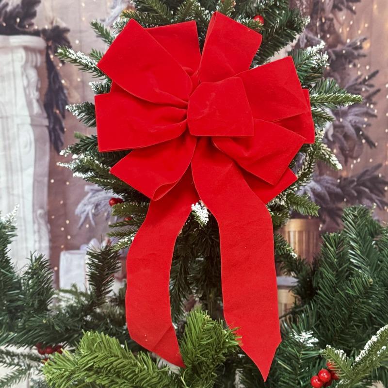 1/6 шт. Большой красный бархатный бант, рождественское украшение, красный бант, украшение на елку, рождественский венок, банты, новогодний декор для домашней вечеринки