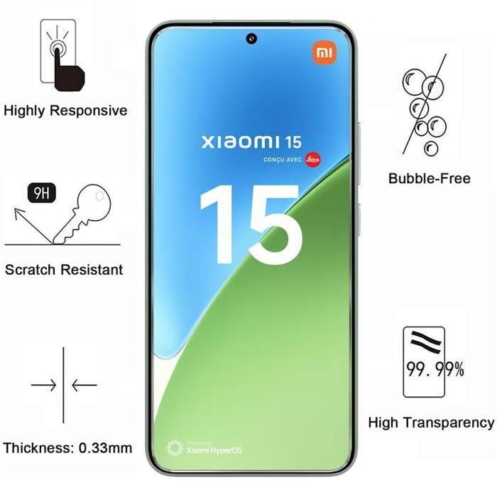 Verre Trempé pour Xiaomi 15 [Pack 4] Film Vitre Protection Ecran Phonillico®