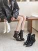 Осень 2025 новая модель острый носок тонкий каблук высокий каблук темперамент тонкий французская мода сексуальная красота женские интернет-знаменитости короткие сапоги