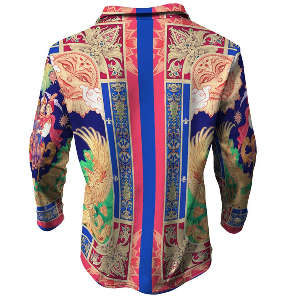 Men's Fashion Trend Daily Casual Printed Long Sleeve Button Down Jacket