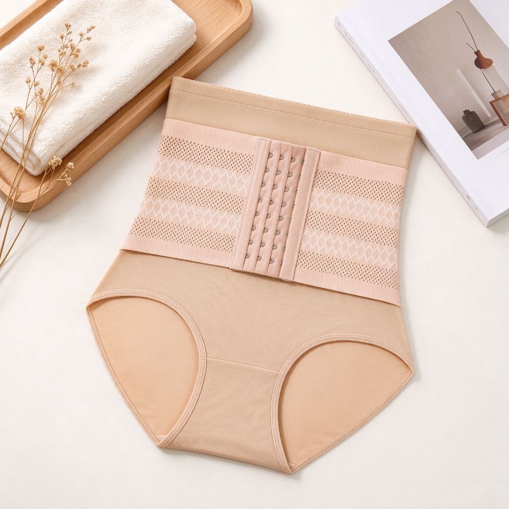 High Waist Postpartum Shapers Mesh Cross Tummy Control Panties Corset Body Shaper Postpartum