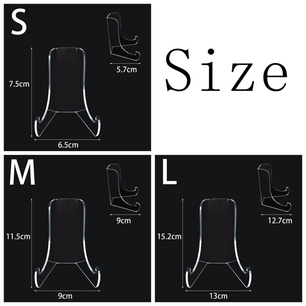 Shallow Support Ledges Acrylic Flat Plate Stand 60-Degree Angle Clear Display Easel Stand Back Durable Book Stand Displaying