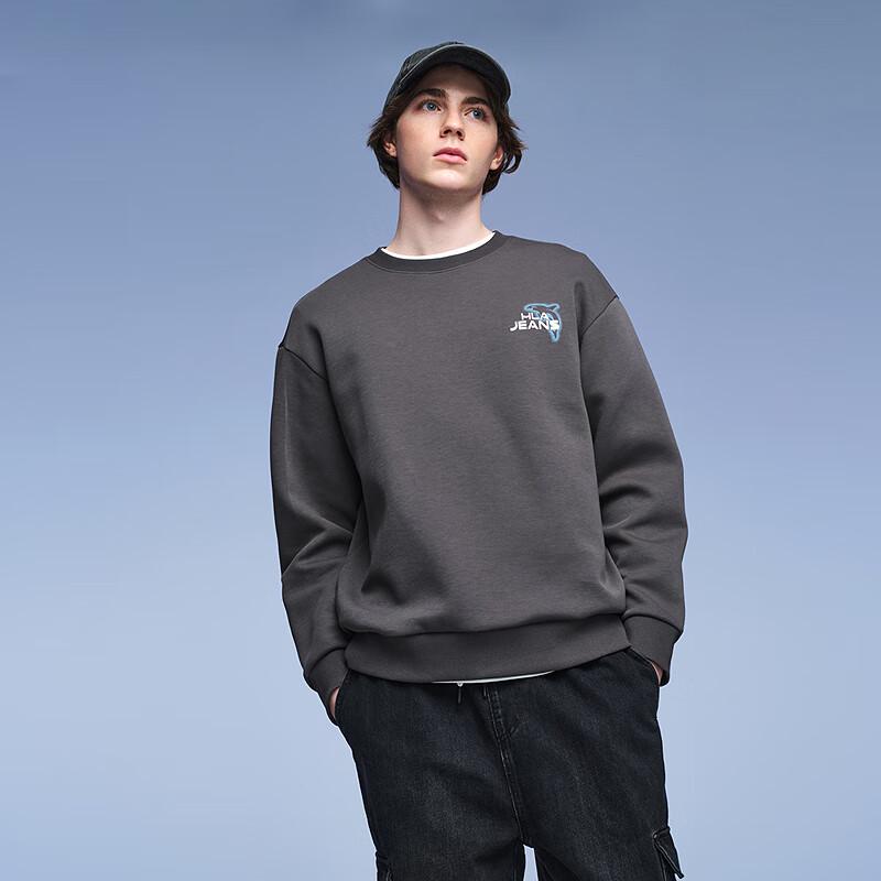 Мужской свитшот с принтом HLA Black Whale с круглым вырезом