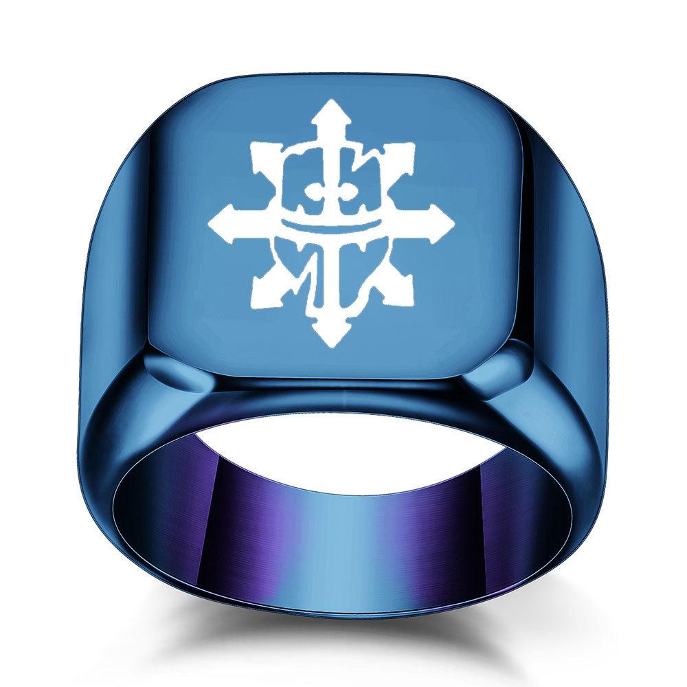 Европейский и американский креативный мультяшный стрела щит титановая сталь кольцо мужской ретро панк квадратный 14 мм студент модный мужской оптом