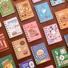 4 Pcs Cartoon Rollover Coil Book Writing Pads, Student Small Gift A7 Blank Notebook Cute Text Animal Book