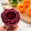 Stainless Steel Vegetable Ribbon Maker 2Pcs Flower Cutter Tool, Manual Spiral Slicer for Carrot Cucumber Radish, Decorative Lunch Boxes Blade