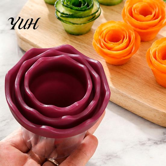 Stainless Steel Vegetable Ribbon Maker 2Pcs Flower Cutter Tool, Manual Spiral Slicer for Carrot Cucumber Radish, Decorative Lunch Boxes Blade