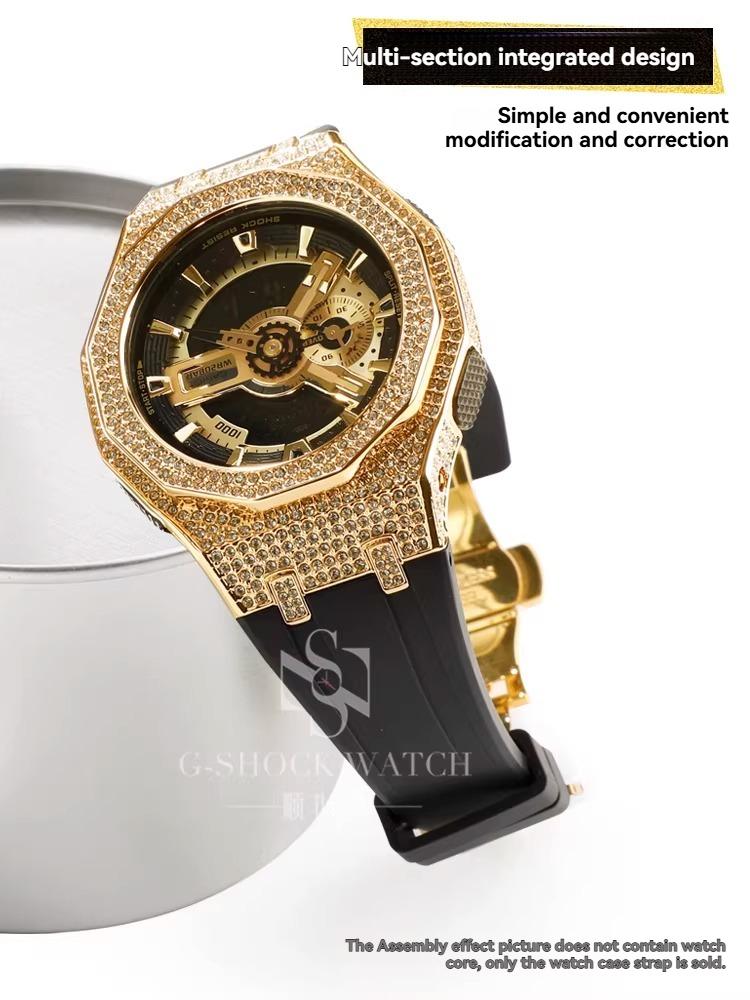 DAY Алмазный чехол для серии Casio GA-110/100/GD120 Металлический чехол Алмазный чехол «Звездное небо» Резиновый ремешок из смолы Аксессуары