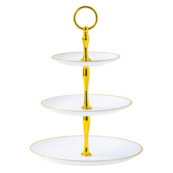 3-х уровневая подставка для кексов, чашка с золотыми краями, чашка для торта, десертная башня, пластиковый многоуровневый поднос, металлический стержень, украшение для детского душа, свадьбы, дня рождения