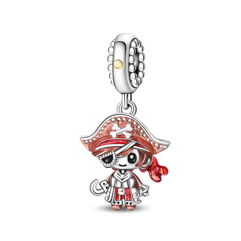 S925 Silver Summer Travel Cocktail Charm Pendant Handmade DIY Beaded Jewelry Accessories