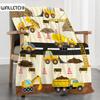 Желтое одеяло с изображением строительного грузовика, мультяшные тракторы, фланелевые одеяла на все времена, для детей, мальчиков, экскаватора, дивана, одеяла