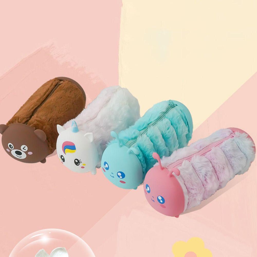 Caterpillars Unicorn Pen Bags Large Capacity Stationery Storage Bag Soft School Supplies