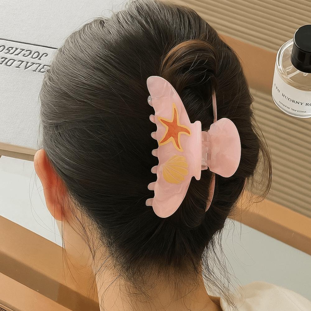 Acetic Acid Shell Hair Claw Korean Style Geometry Shark Clip Ocean Animal Hair Clip Travel