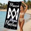 Customizable personalized beach towels Marcus and Martinus themed designs.Suitable for the beach, yoga, sports;ideal as beach accessories